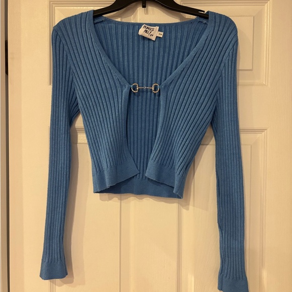 Princess Polly Tops - Princess Polly Blue Ribbed Camisole